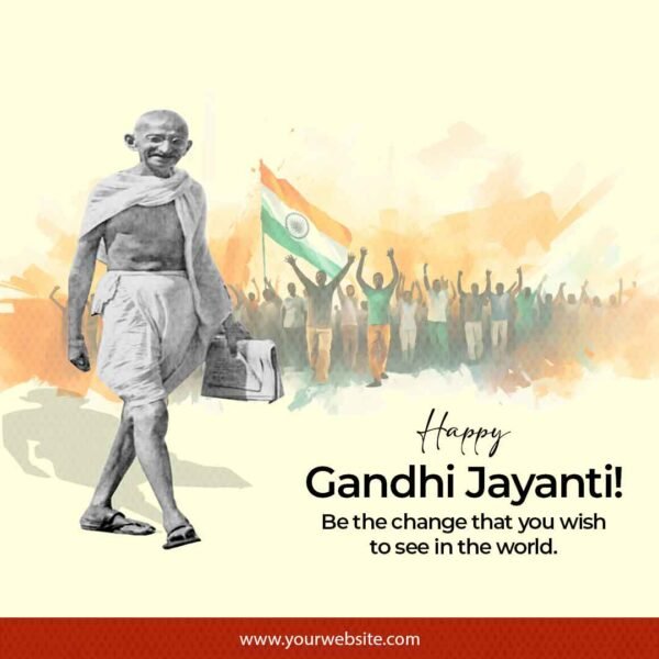 Happy Gandhi Jayanti! psd file hindi