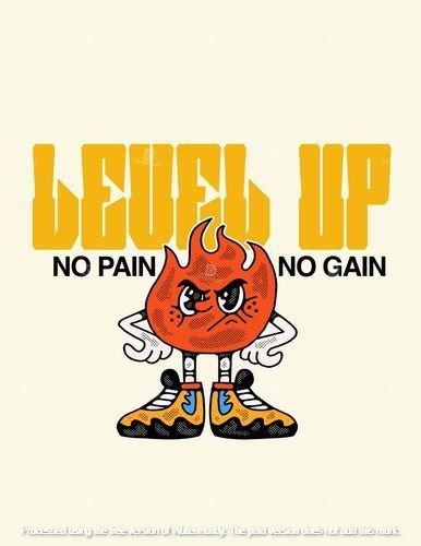 Level Up T-Shirt Design PSD FILE