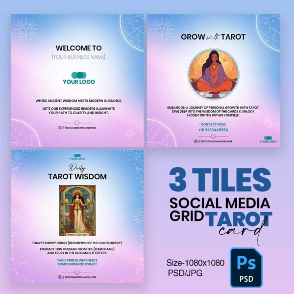 Taro Card Social media grid Design Psd file